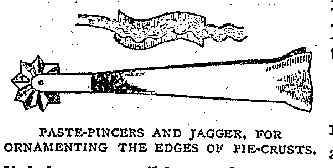 Illustration: PASTE-PINCERS AND JAGGER, FOR ORNAMENTING THE EDGES OF PIE-CRUSTS.