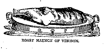 Illustration: ROAST HAUNCH OF VENISON.