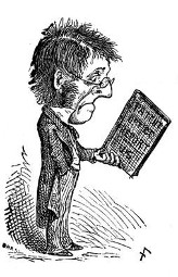 Max Adeler contemplating the Patent Office Report, by Arthur B. Frost